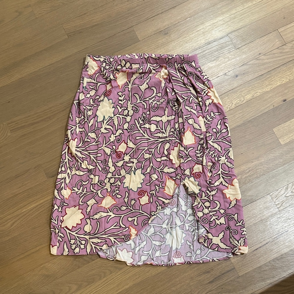 Knox Rose Asymmetrical Pink Floral Skirt